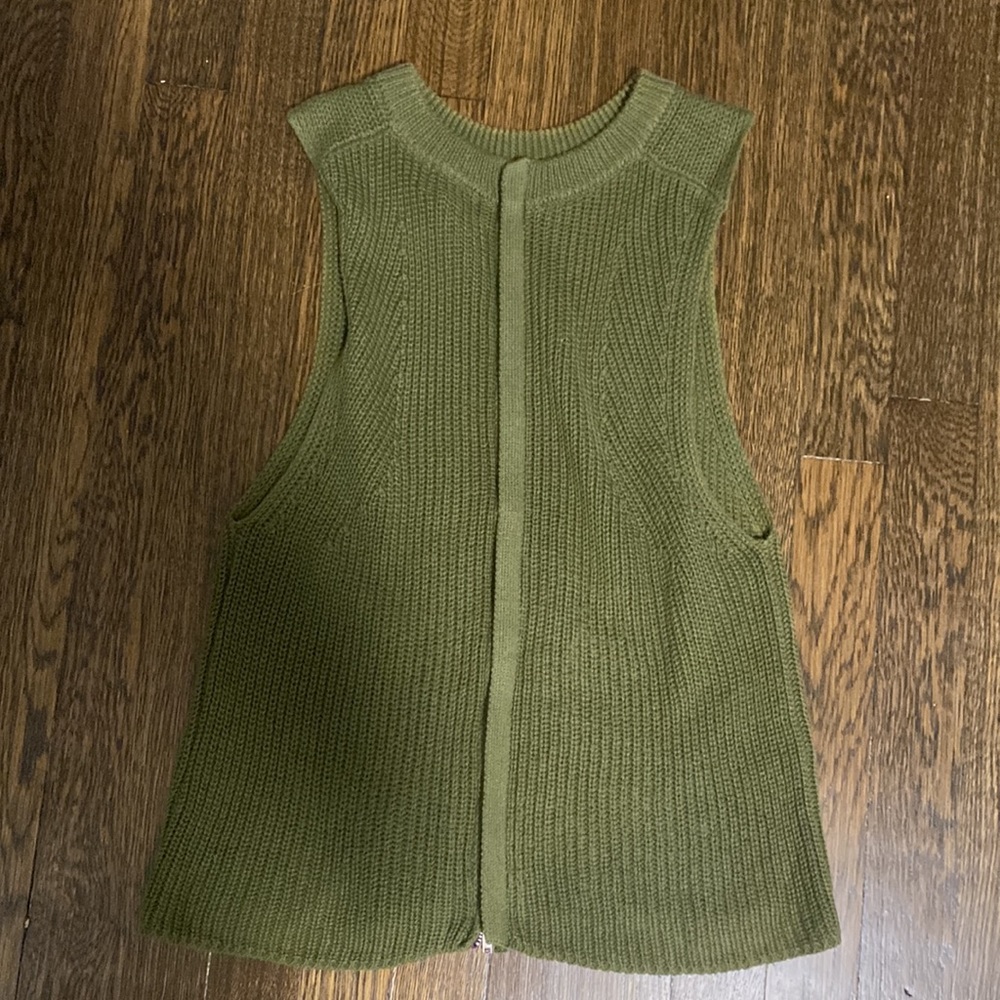 Moss green breathable knit top - Picture 2 of 3
